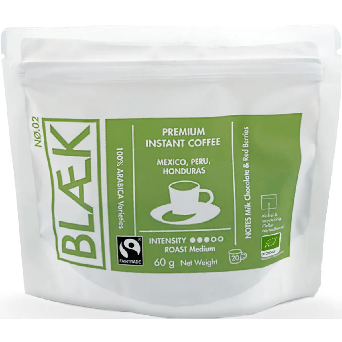 Blaek Instant Kaffee NØ.2 Medium Roast Bag 60 g