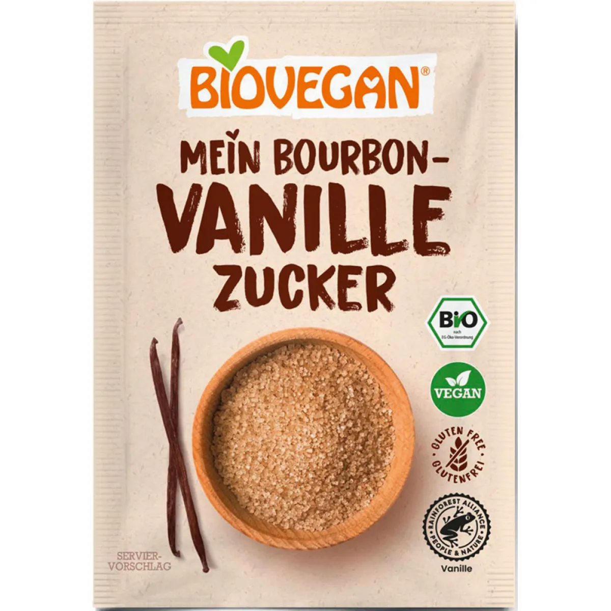 BIOVEGAN Vanillezucker mit Bourbon-Vanille 4er 8 g