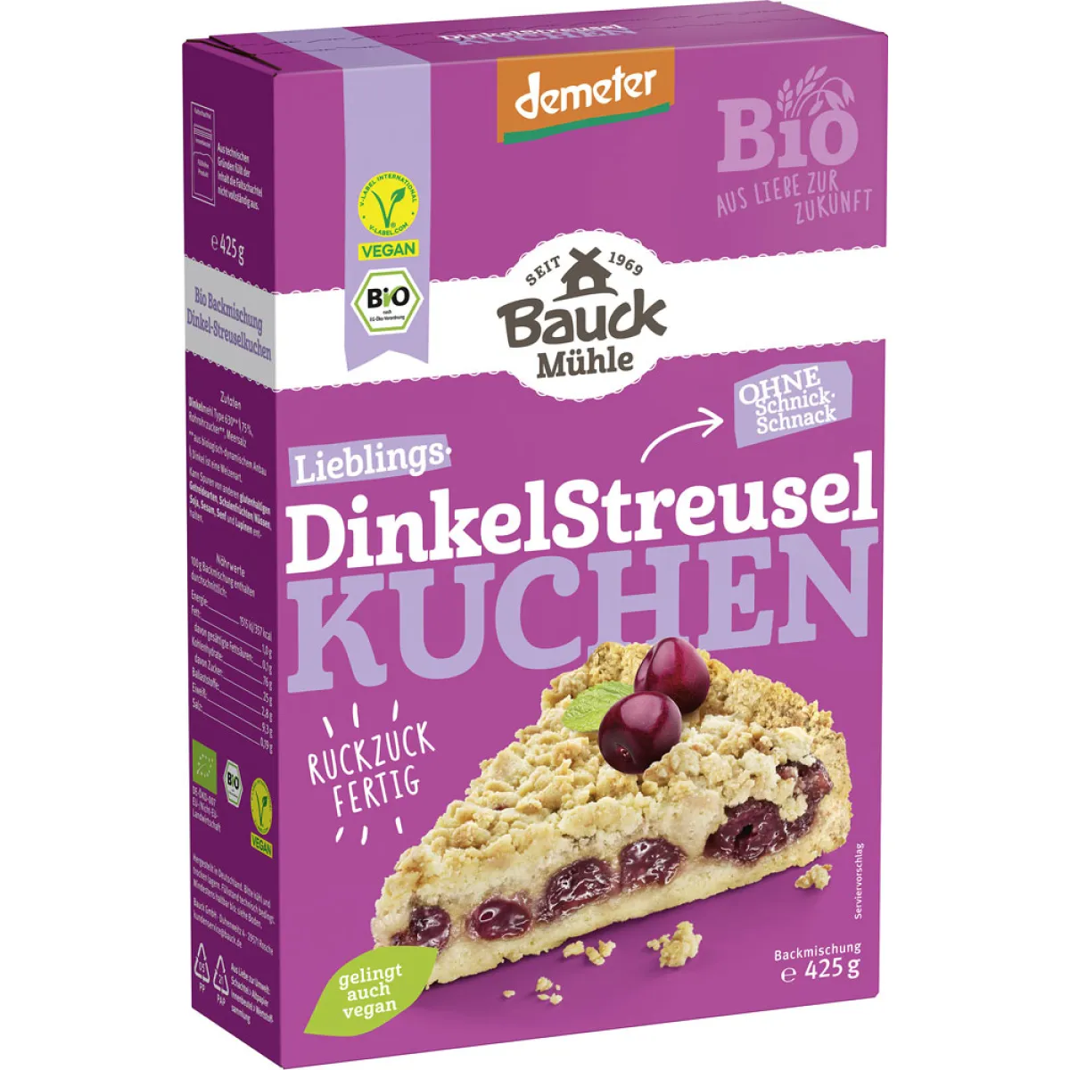Bauck Mühle Dinkel Streuselkuchen 425 g