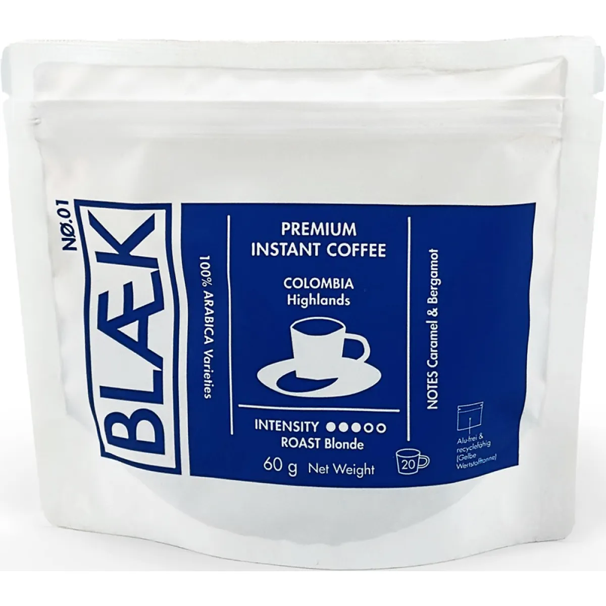 Blaek Instant Kaffee NØ.1 Blonde Roast Bag 60 g