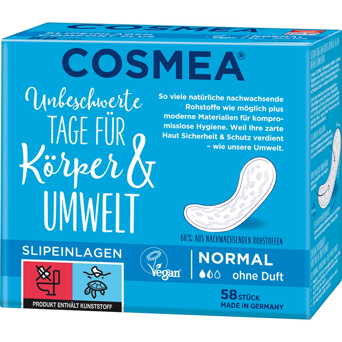 Cosmea Slipeinlagen Comfort Plus Normal ohne Duft 58 Stück