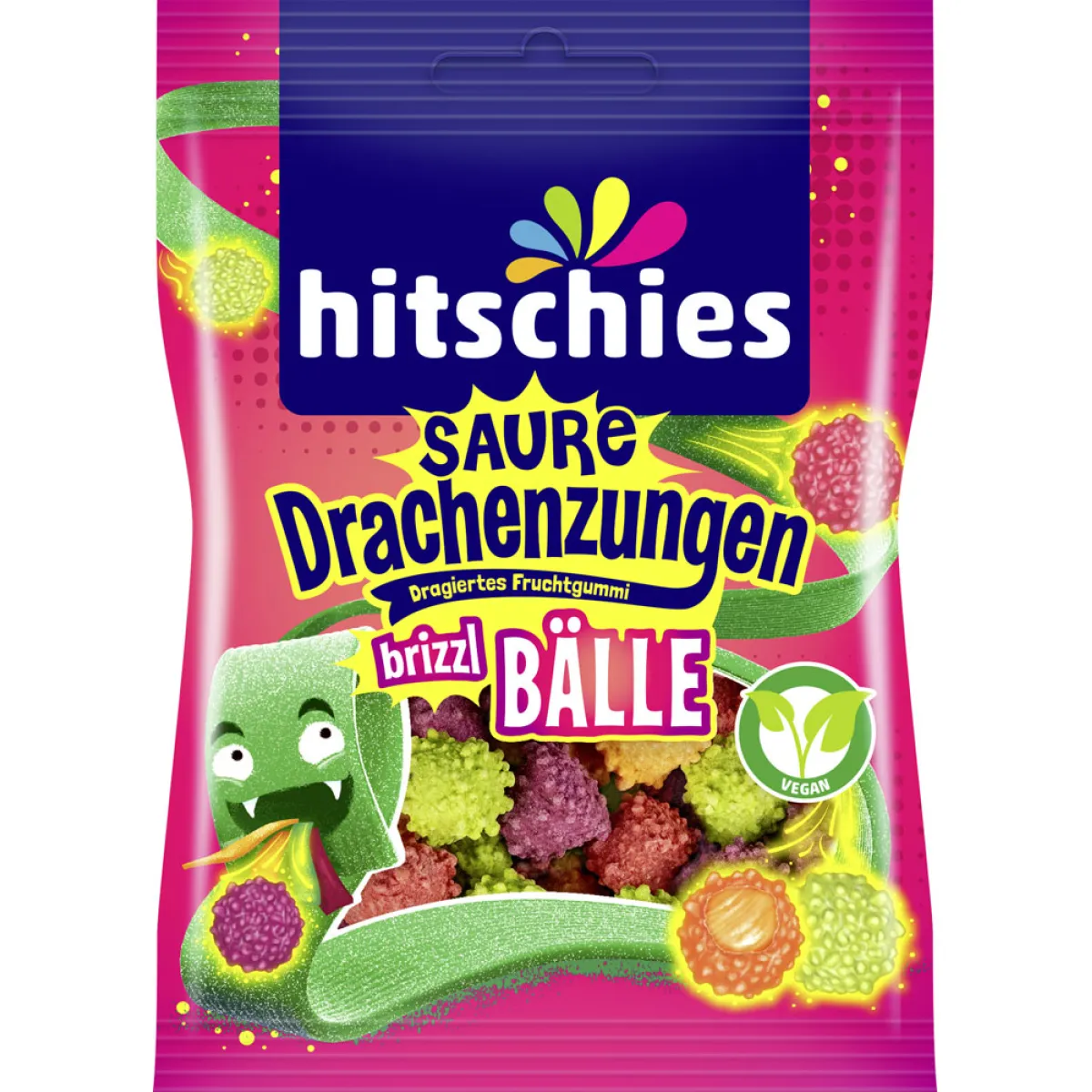 Hitschies saure Drachenzungen brizzl Bälle 100 g