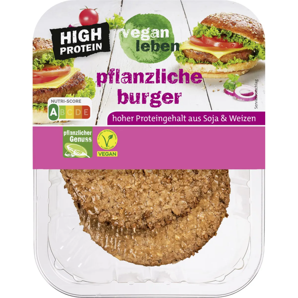 vegan leben Burger Patties 2 x 100 g