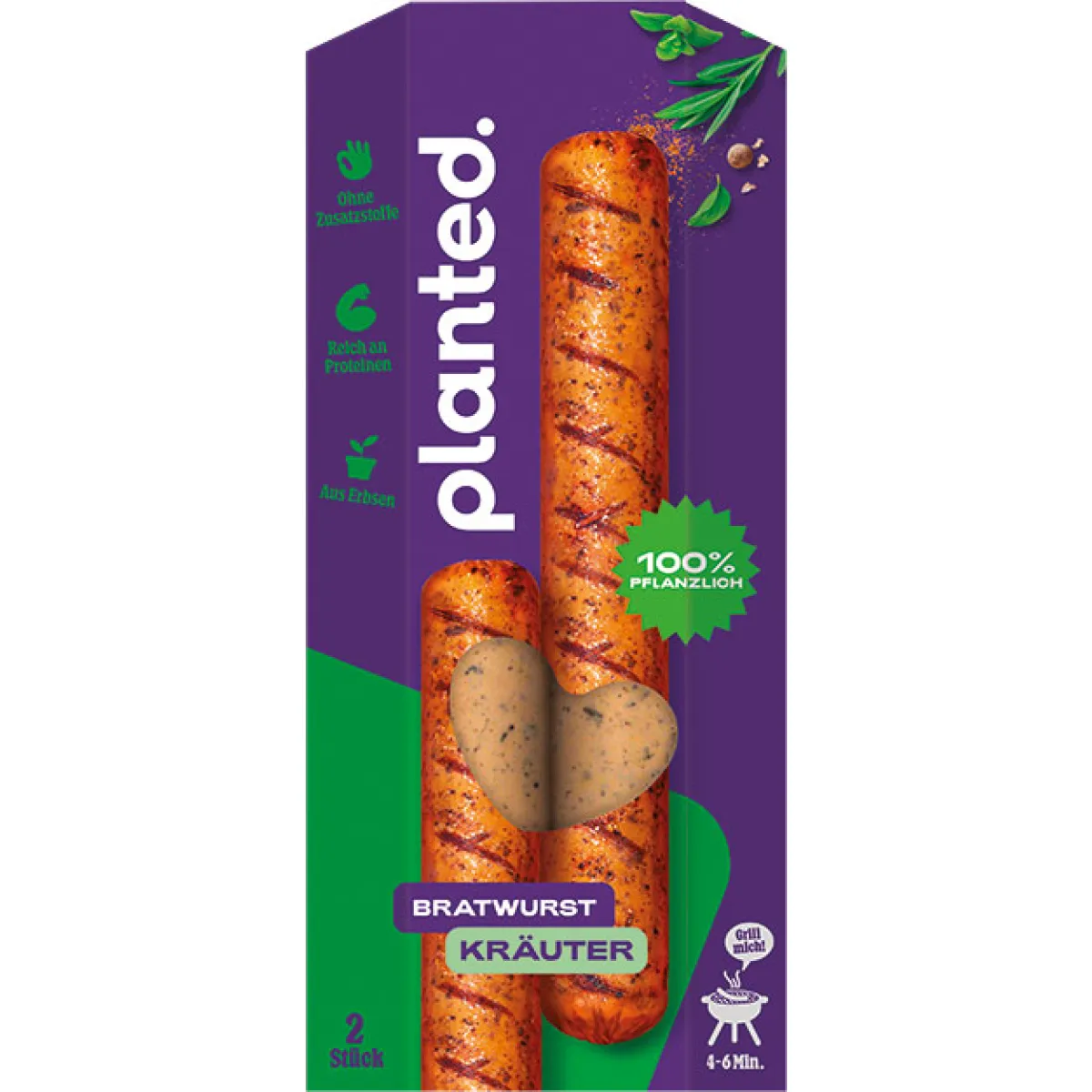planted. Bratwurst Kräuter 2x90 g