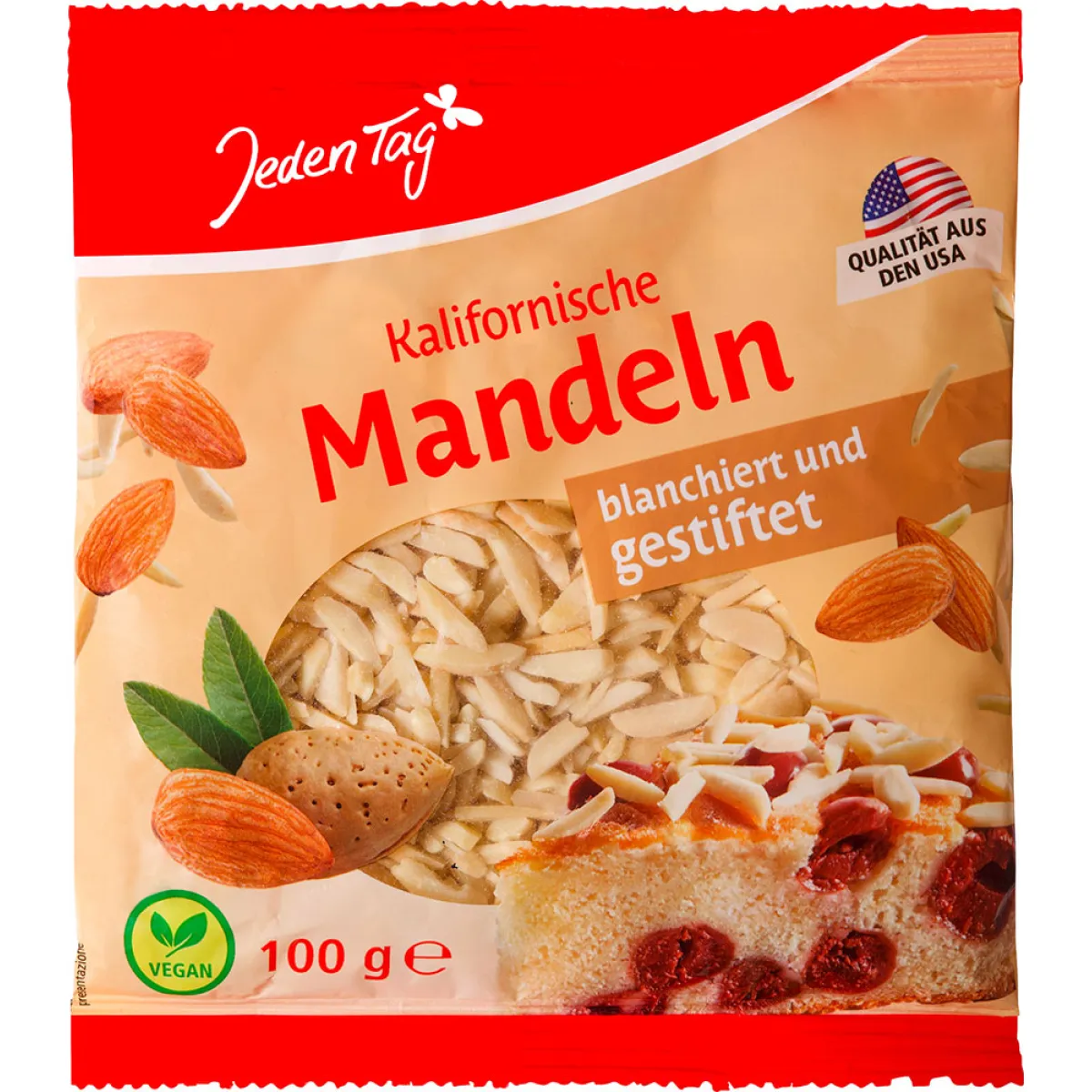 Jeden Tag Kalifornische Mandeln blanchiert und  gehackt 100 g