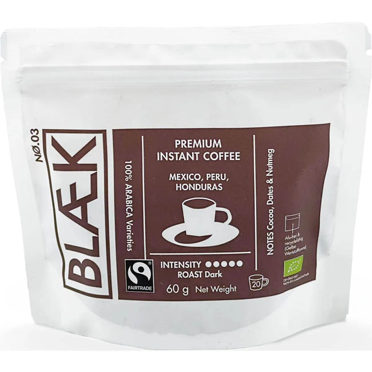 Blaek Instant Kaffee NØ.3 Dark Roast Bag 60 g