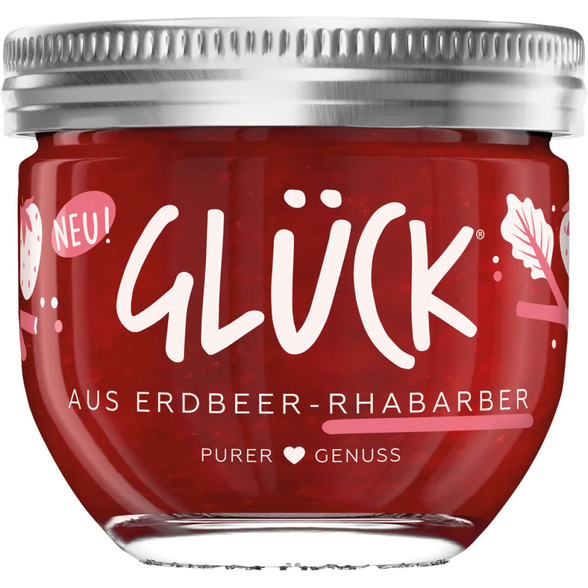 Glück Fruchtaufstrich Erdbeer-Rhabarber 230 g