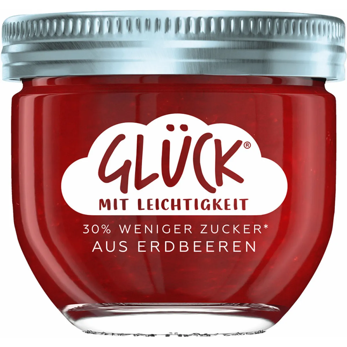Glück Fruchtaufstrich 30% weniger Zucker Erdbeere 230 g