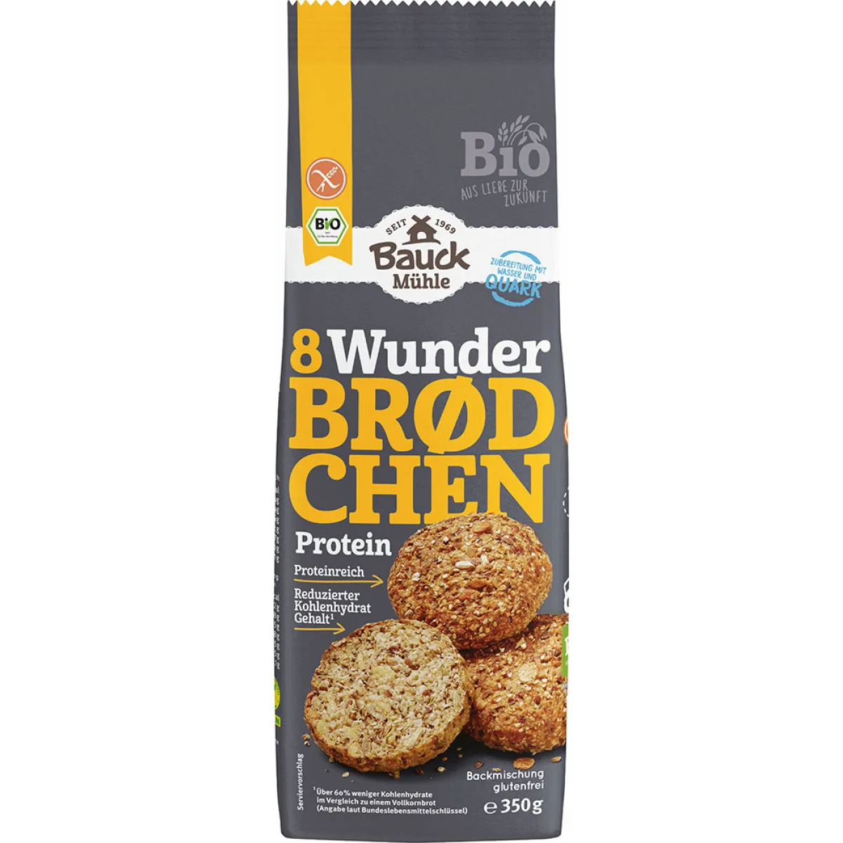 Bauck Mühle 8 Wunder Brodchen Protein 350 g