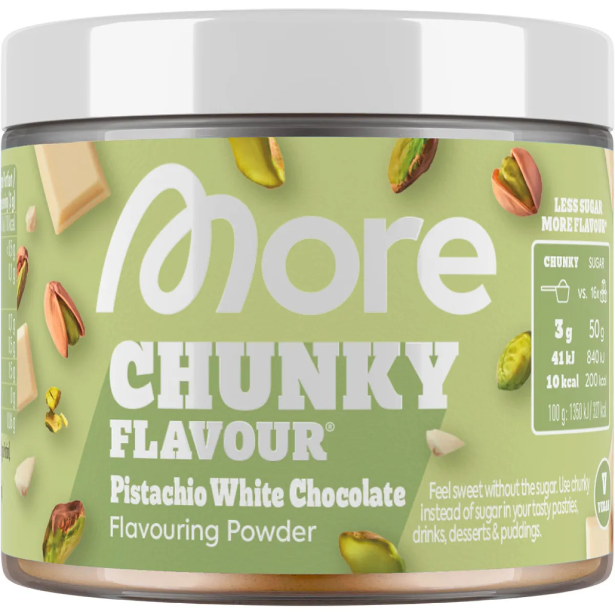 More Chunky Flavour Pistachio White Chocolate 90 g