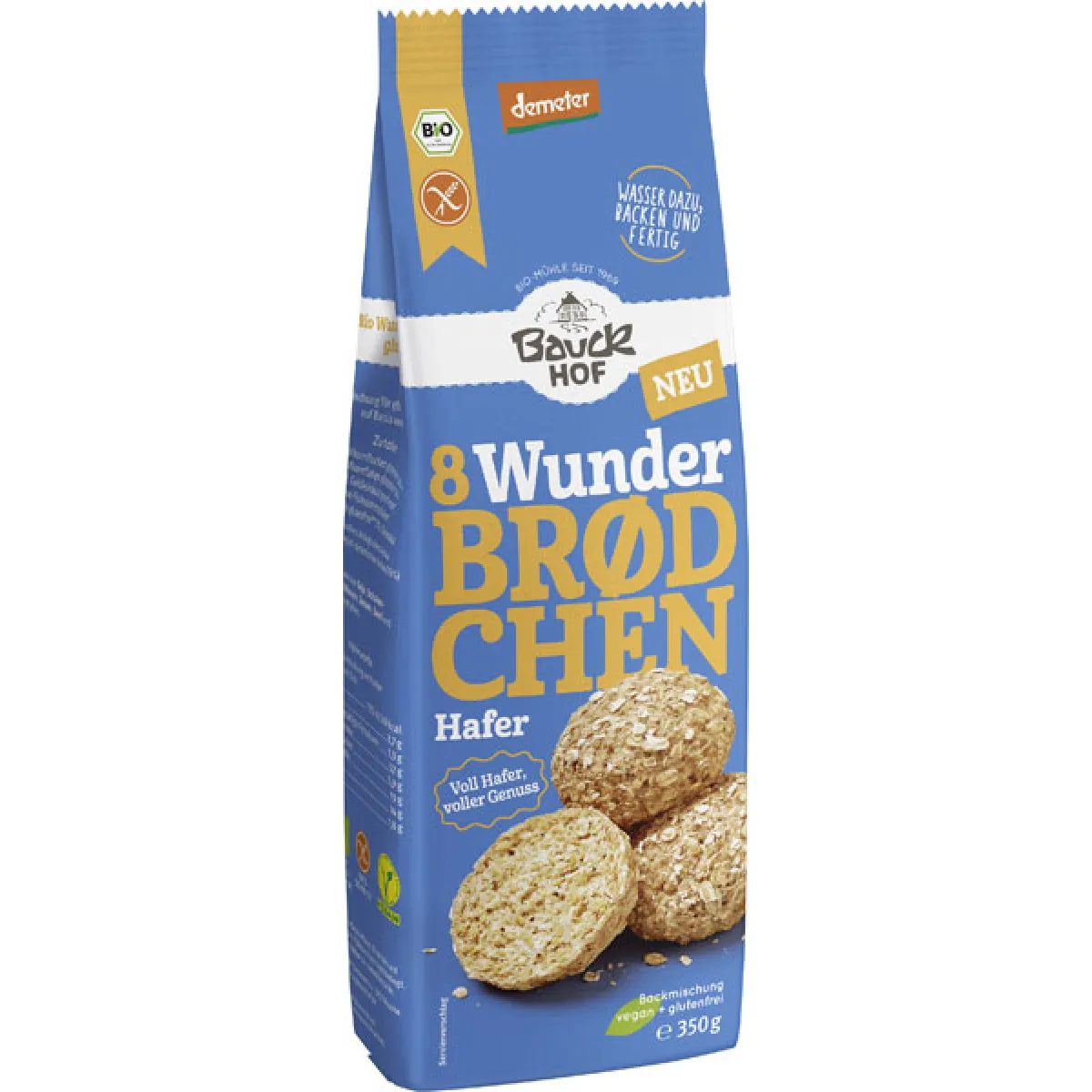Bauck Mühle 8 Wunder Brodchen Hafer 350 g