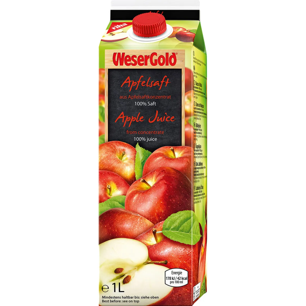 Wesergold Apfelsaft klar 1 l