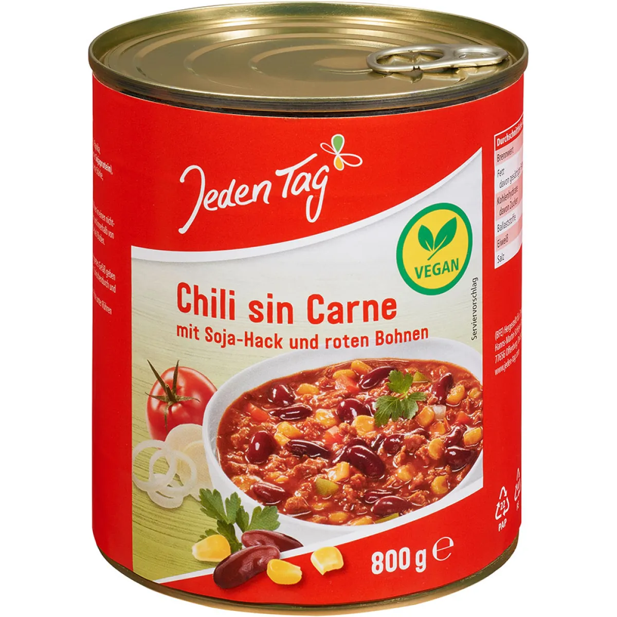 Jeden Tag Chili sin Carne 800 g