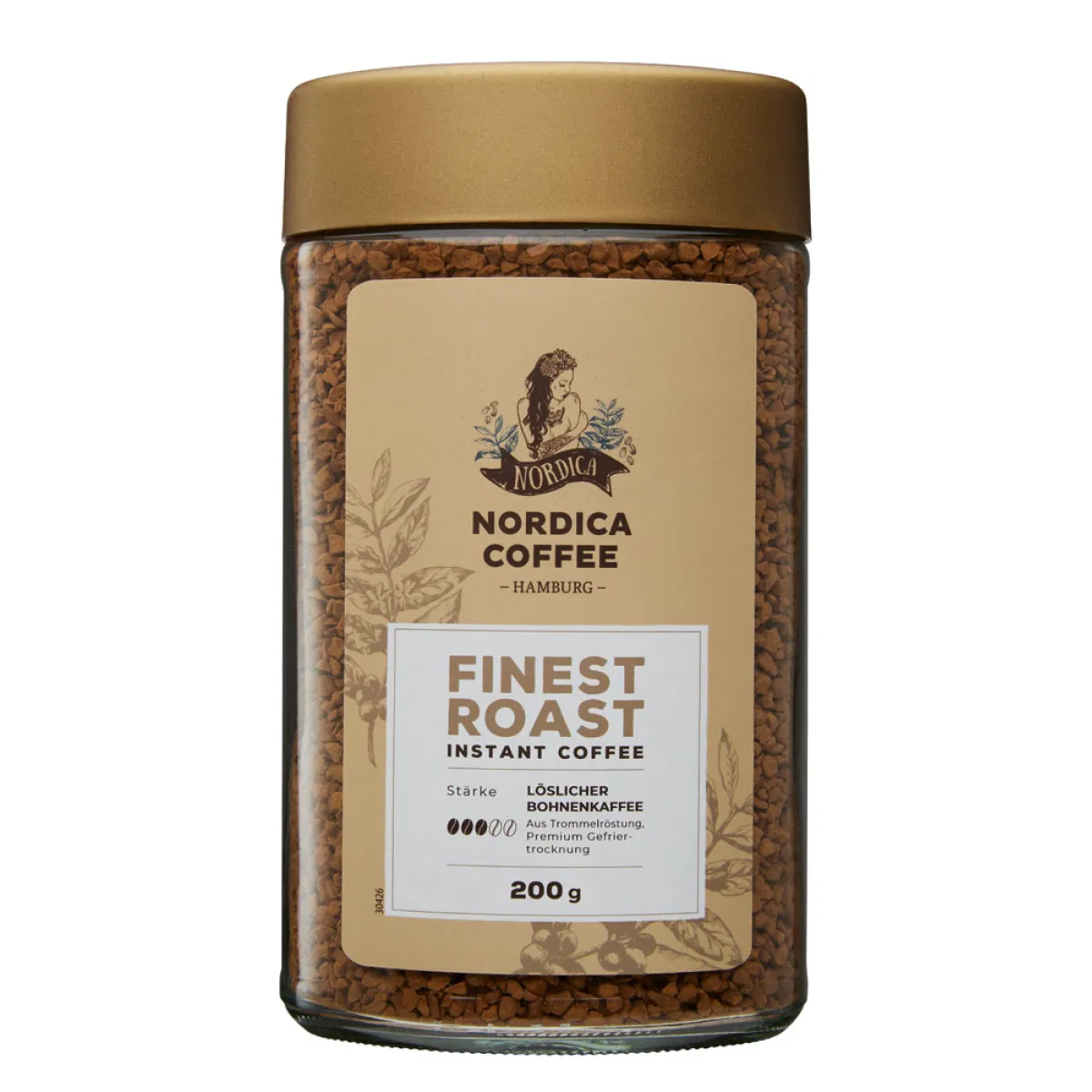 Nordica Coffee Hamburg Finest Roast löslicher Bohnenkaffee 200 g