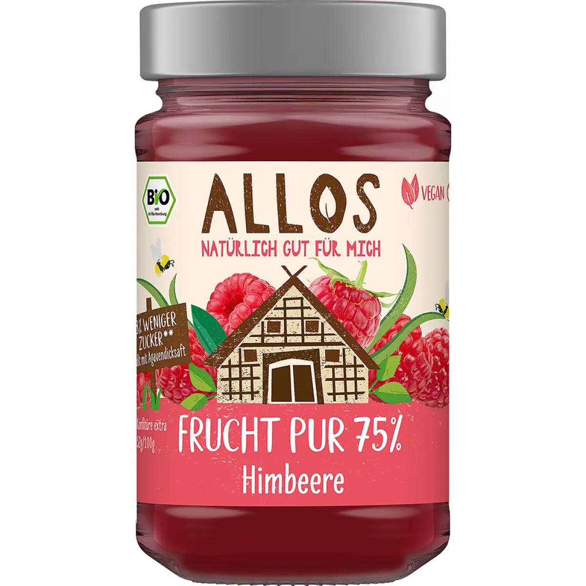 Allos Frucht Pur 75% Himbeere 250 g