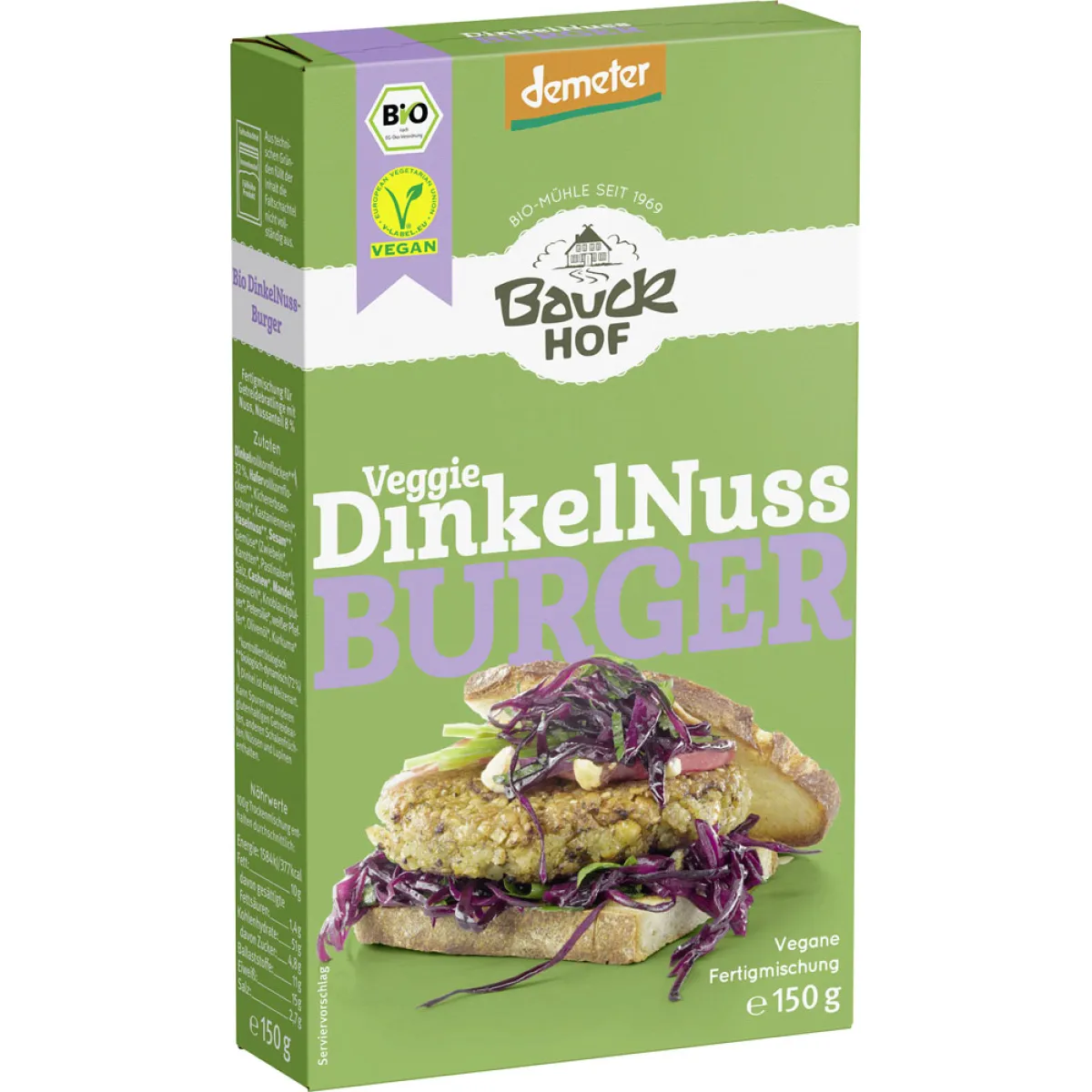 Bauck Mühle Dinkel-Nuss Burger 150 g