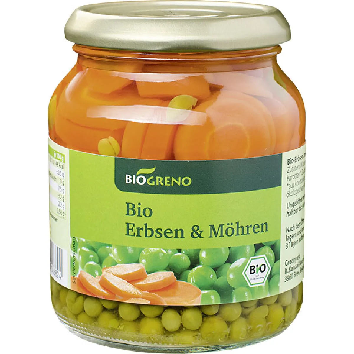 Biogreno Erbsen und Möhren 340 g
