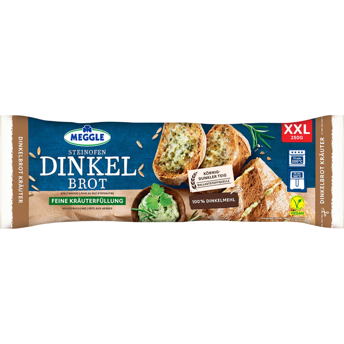 Meggle Steinofen Dinkelbrot Vegan 250 g