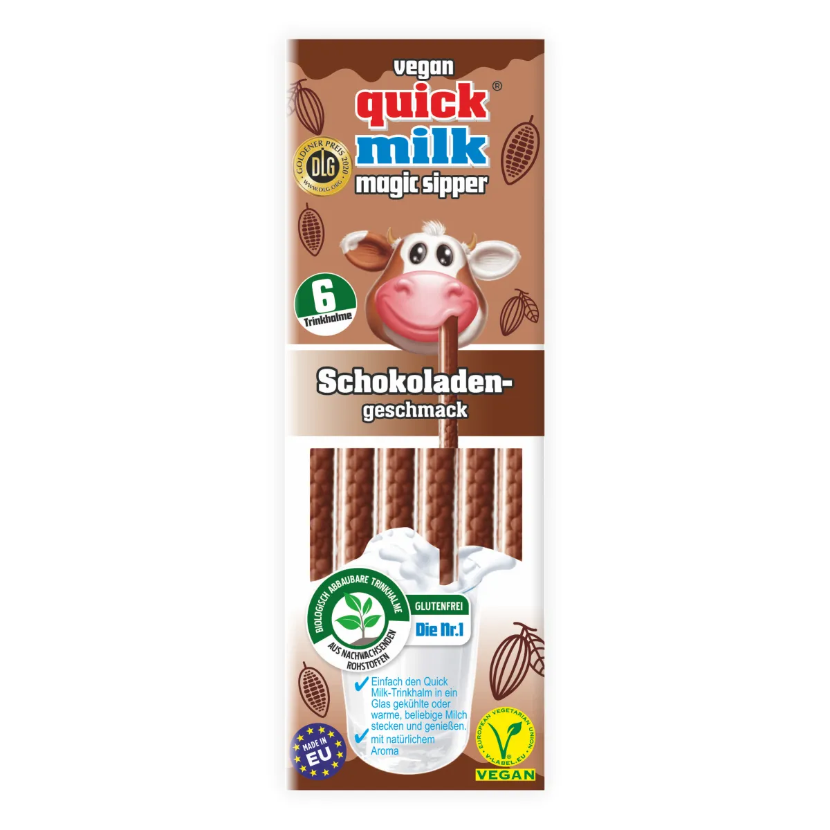 Trinkmilch ✓ Quick Milk Trinkhalme Schokolade 36 g