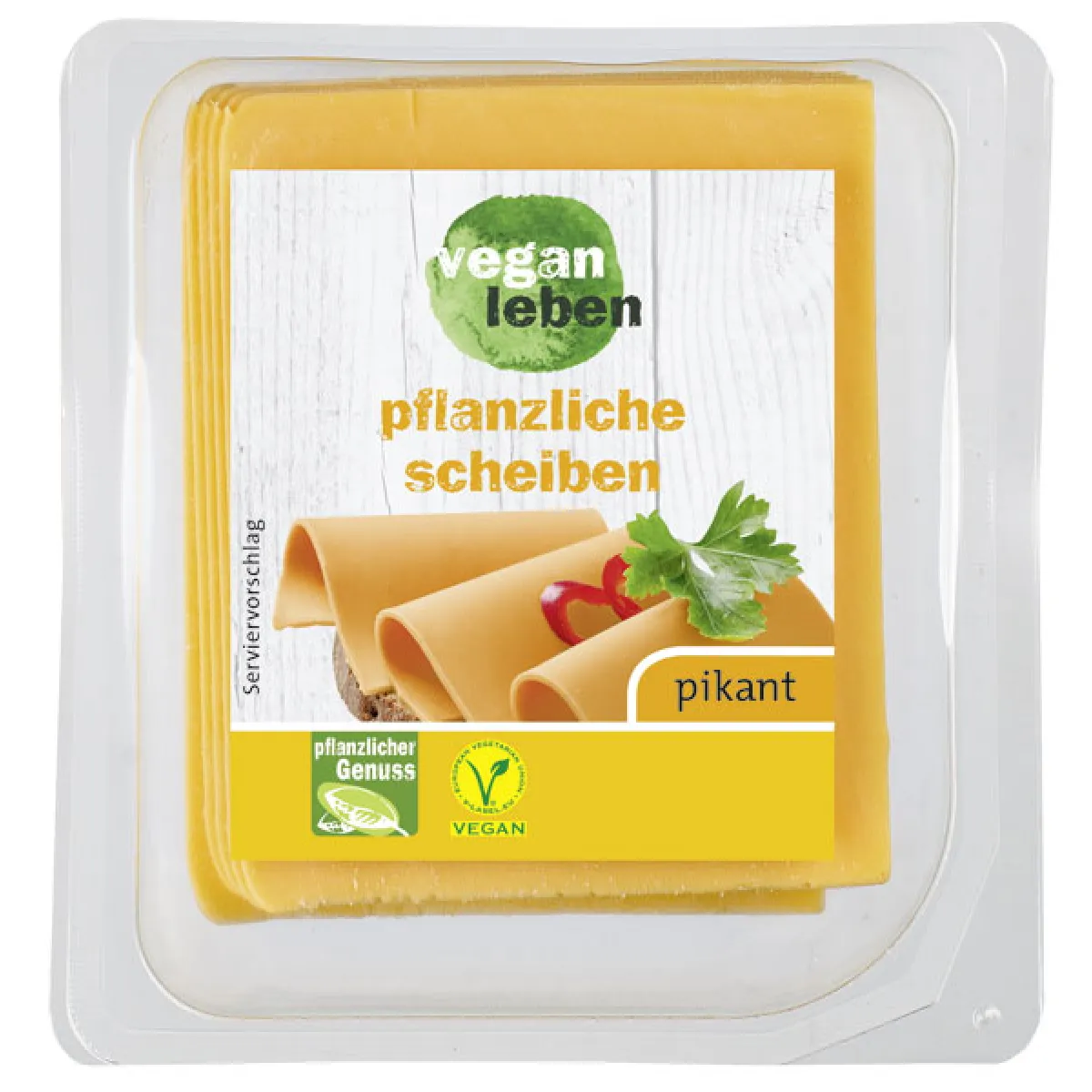 vegan leben Pflanzliche Scheiben pikant 75 g