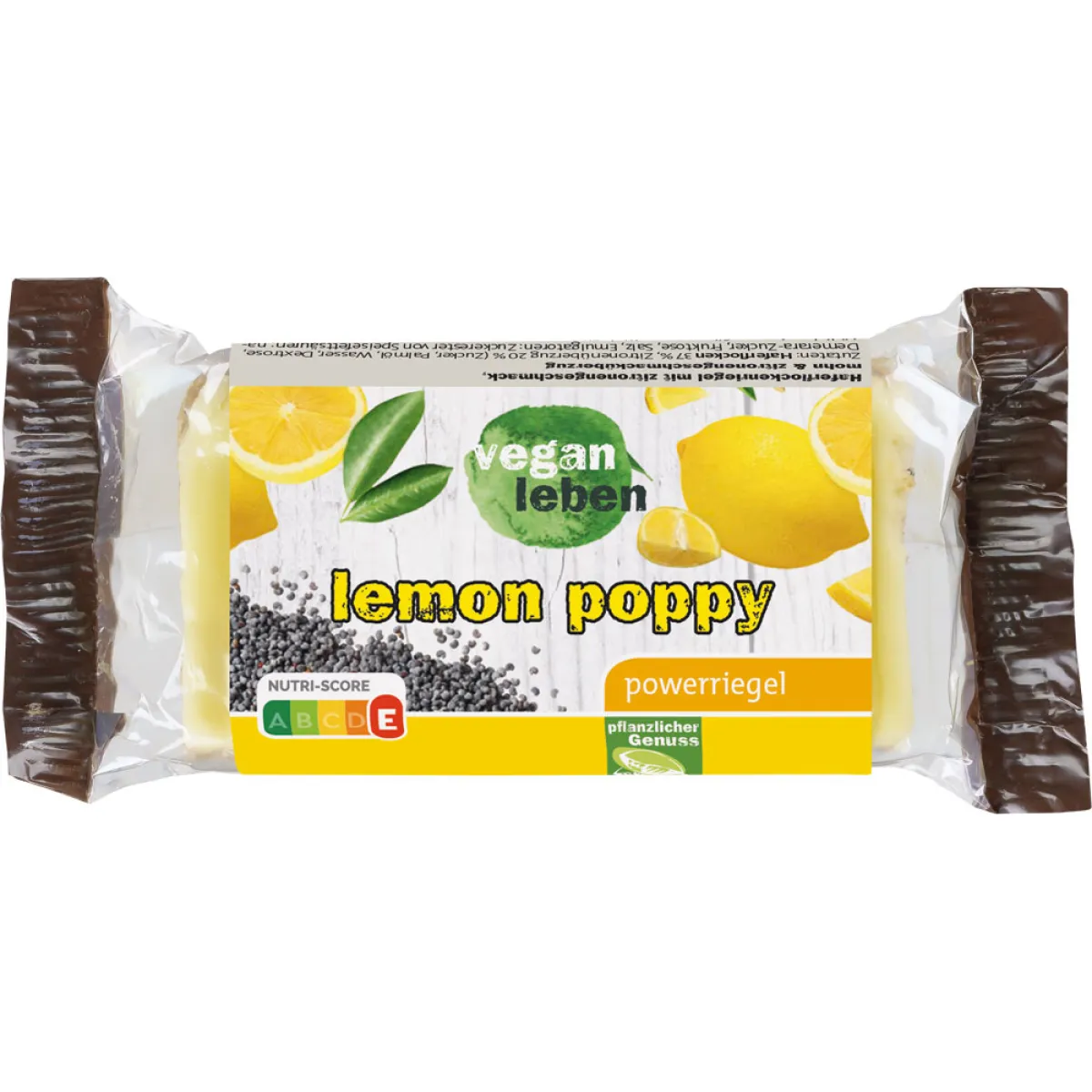 vegan leben Powerriegel lemon poppy 90 g