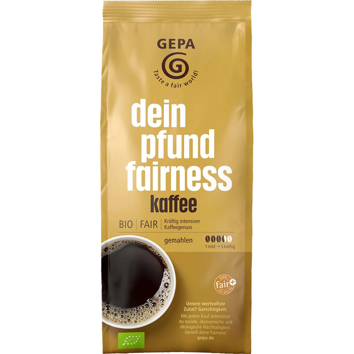 GEPA dein pfund fairness kaffee gemahlen 500 g