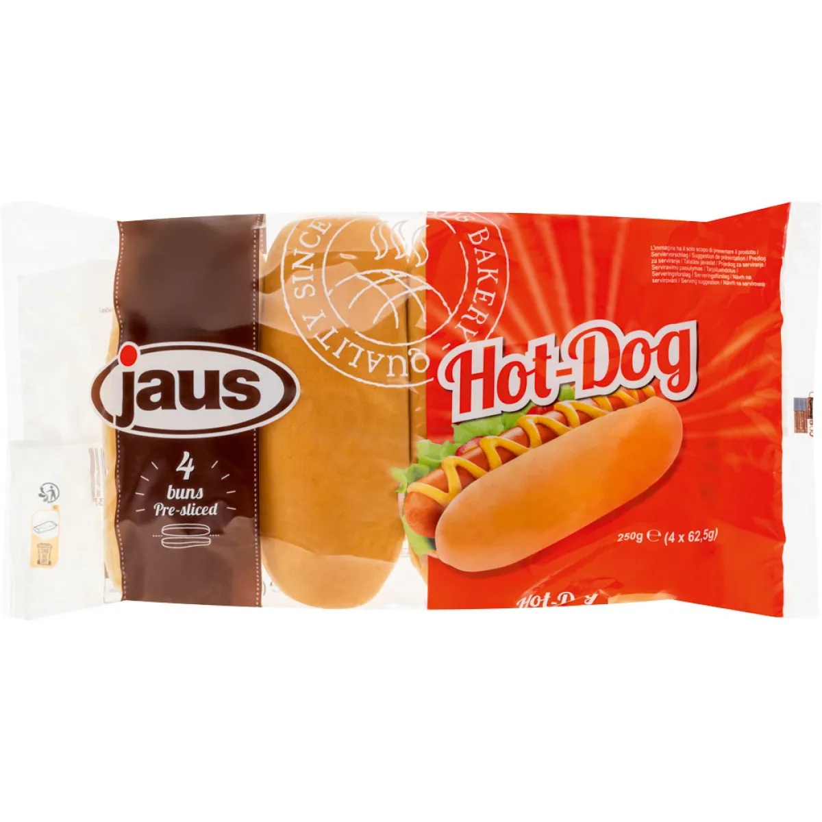 Jaus Hot Dog Brötchen 4x62,5 g