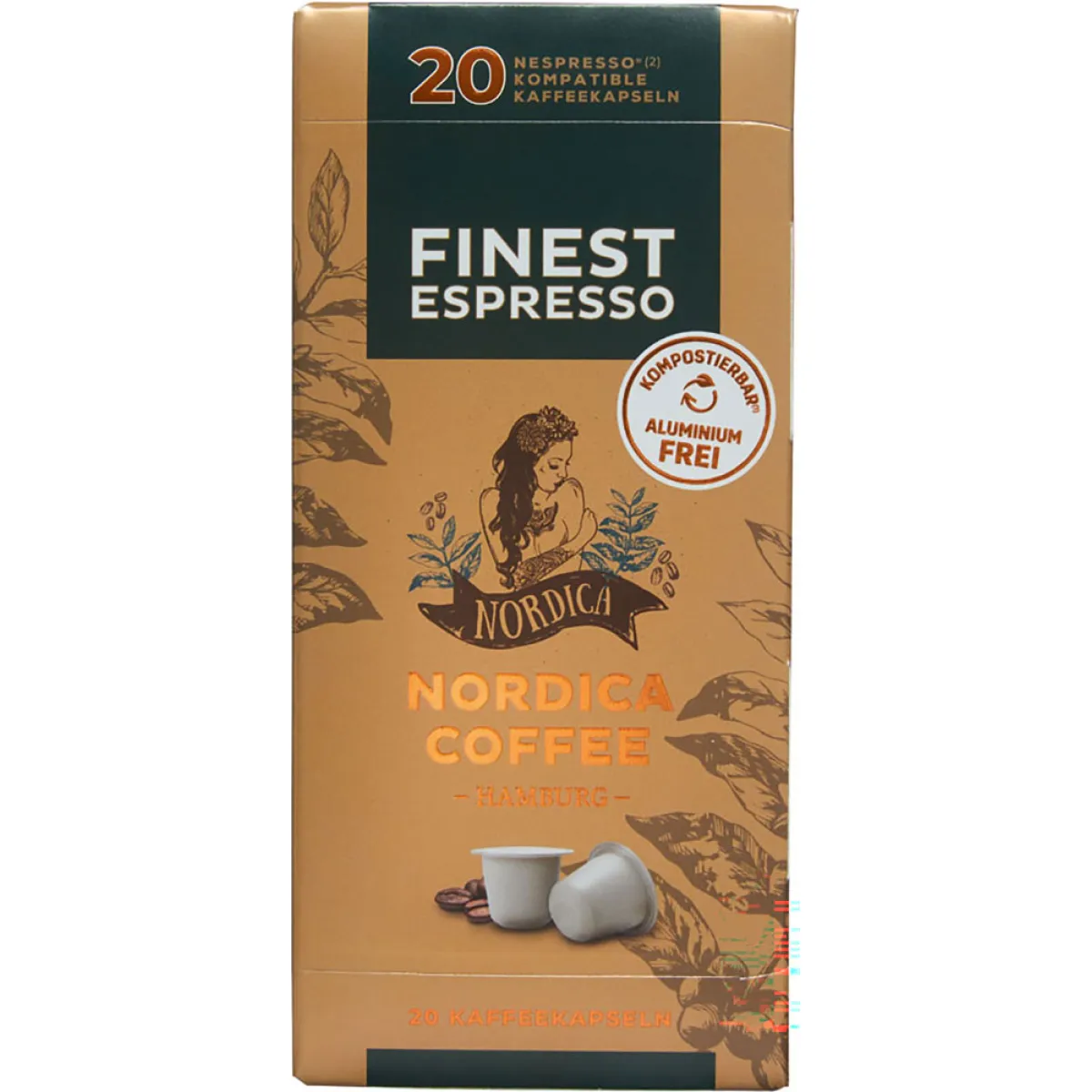 Nordica Coffee Hamburg Finest Espresso 20 Kapseln 100 g