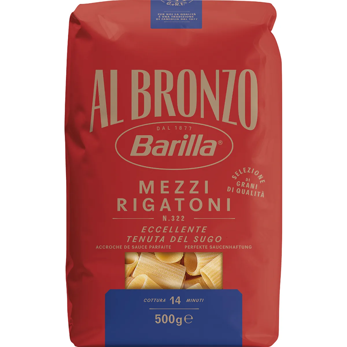 Barilla Al Bronzo Mezzi Rigatoni 500 g