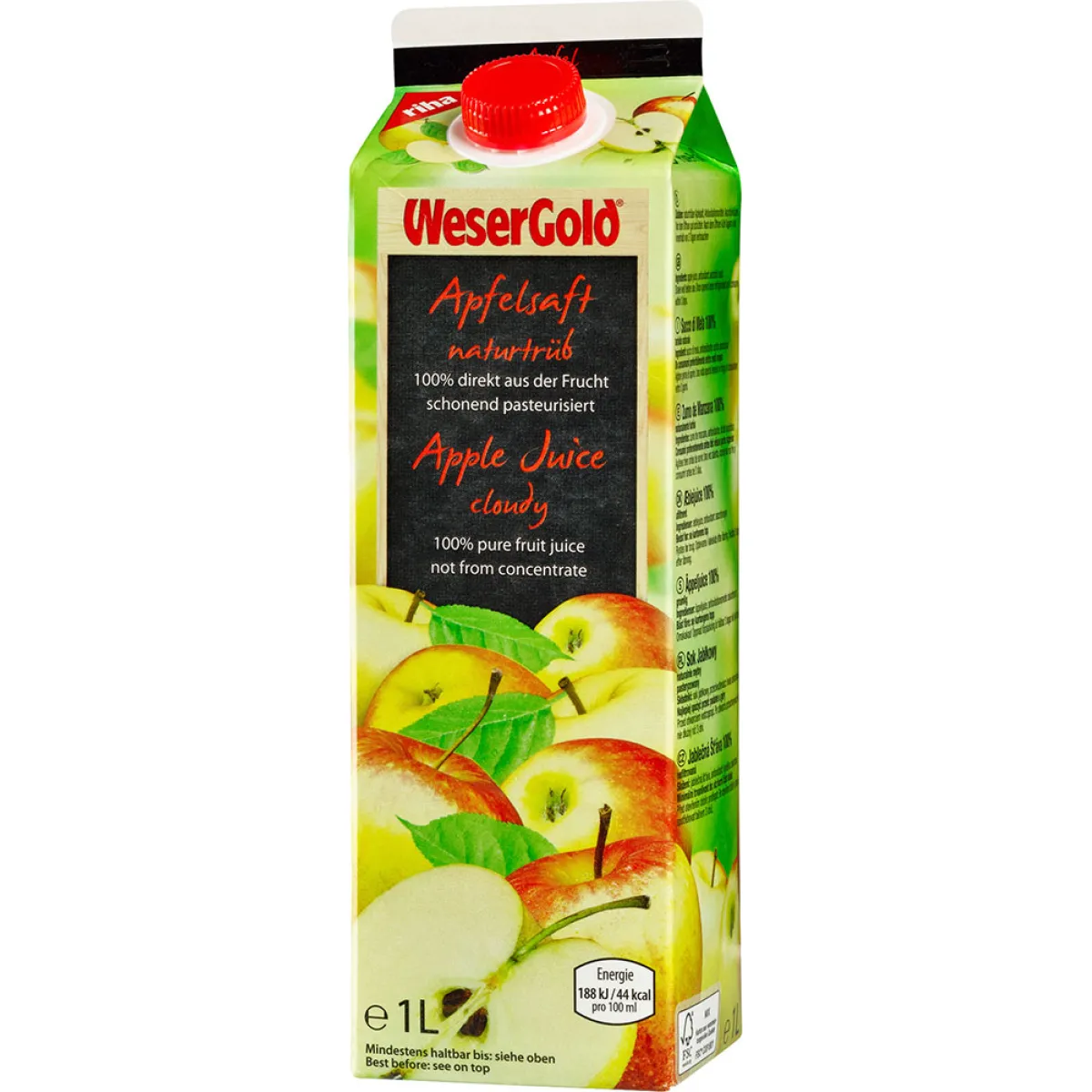Wesergold Apfelsaft Naturtrüb Direktsaft 1 l