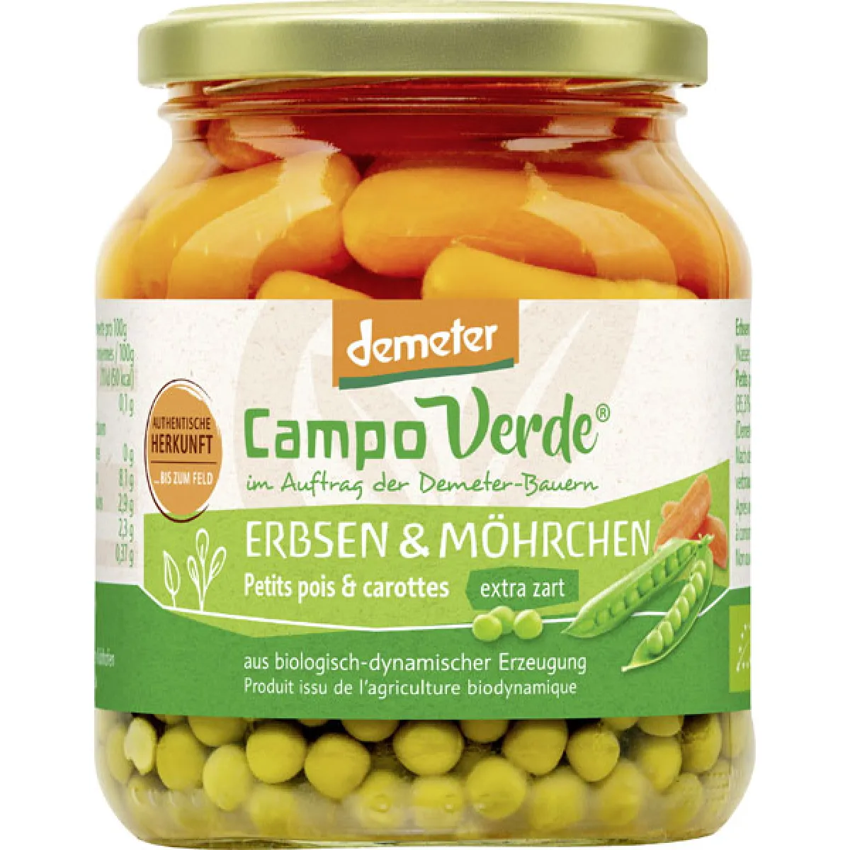 Campo Verde Demeter Erbsen und Möhrchen 350 g
