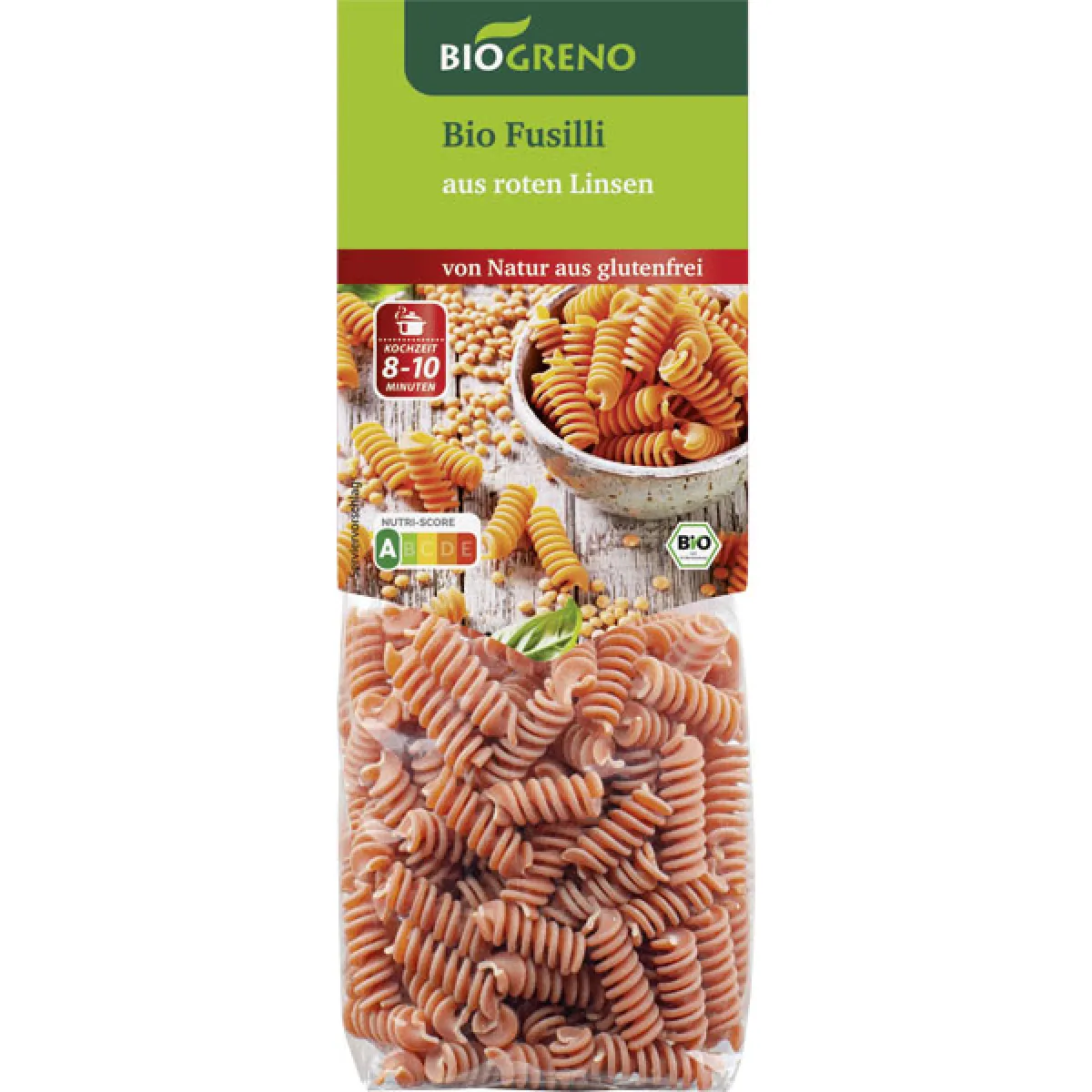 Biogreno Fusilli aus roten Linsen 250 g