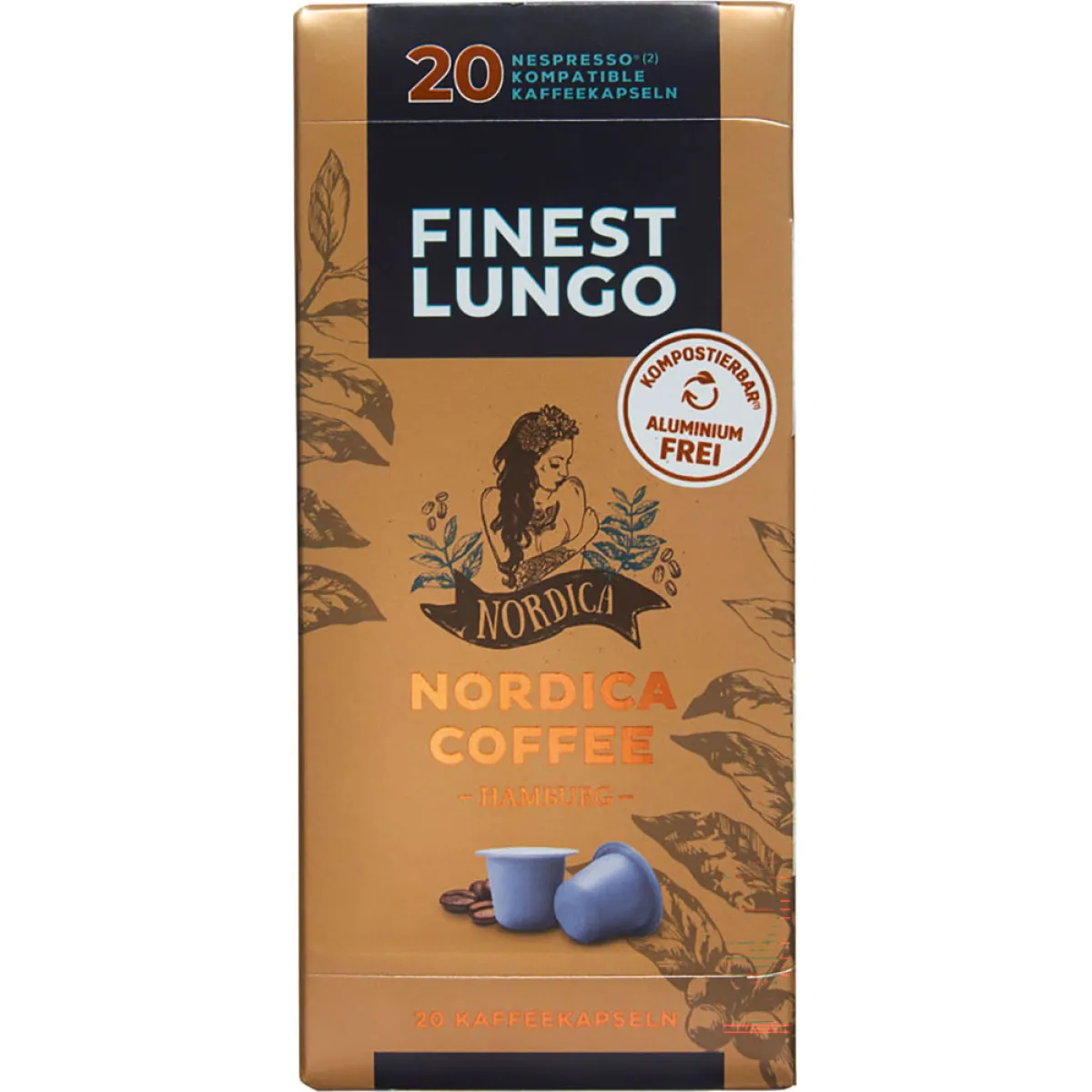 Nordica Coffee Hamburg Finest Lungo 20 Kapseln 100 g