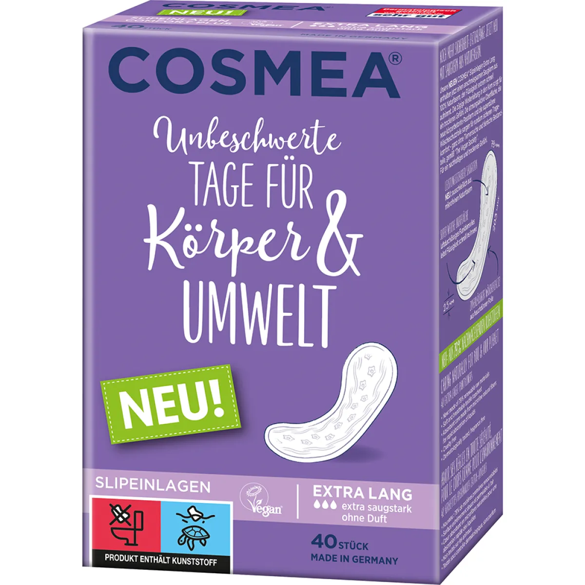 Cosmea Slipeinlagen extra lang ohne Duft 40 Stück