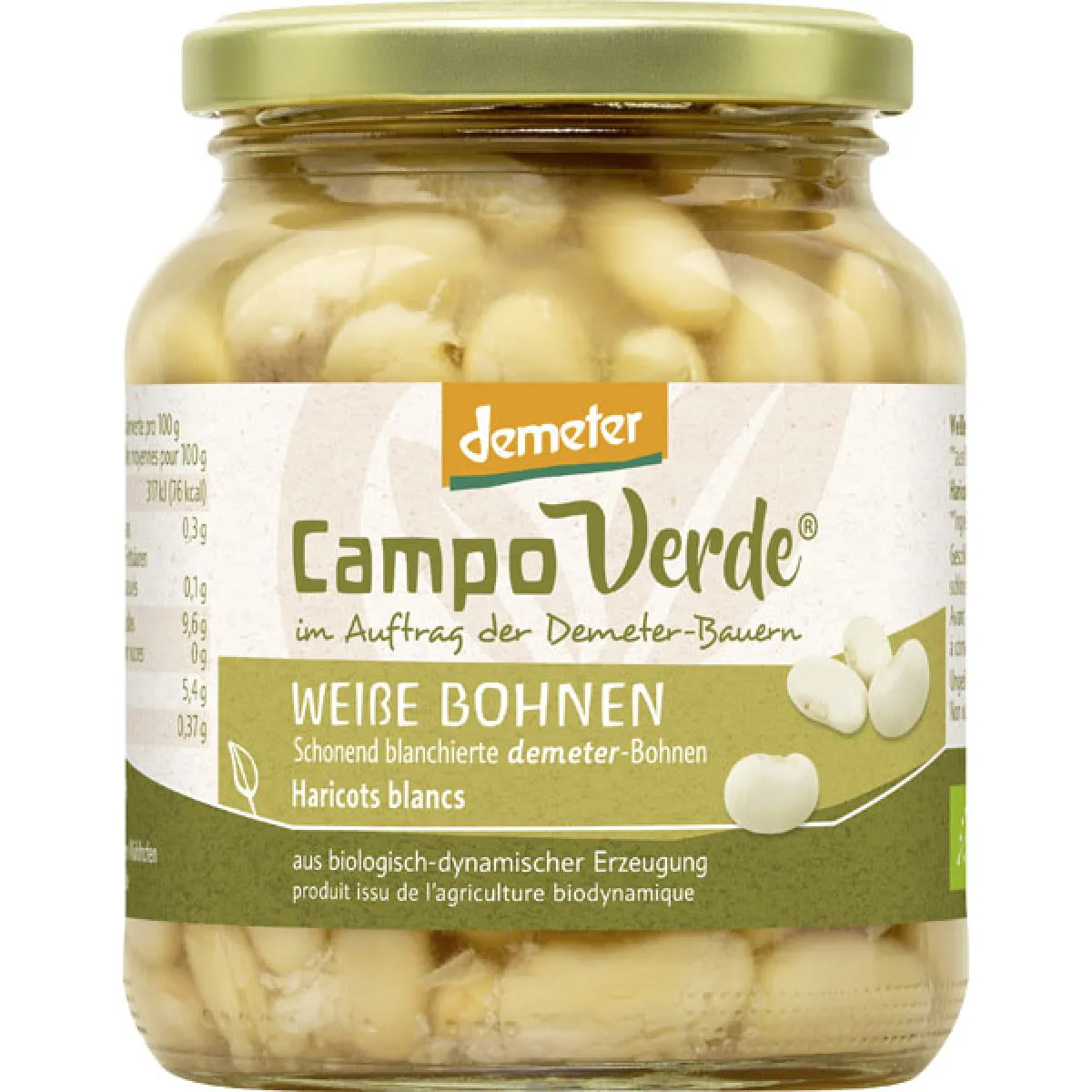 Demeter Campo Verde weiße Bohnen 370 ml