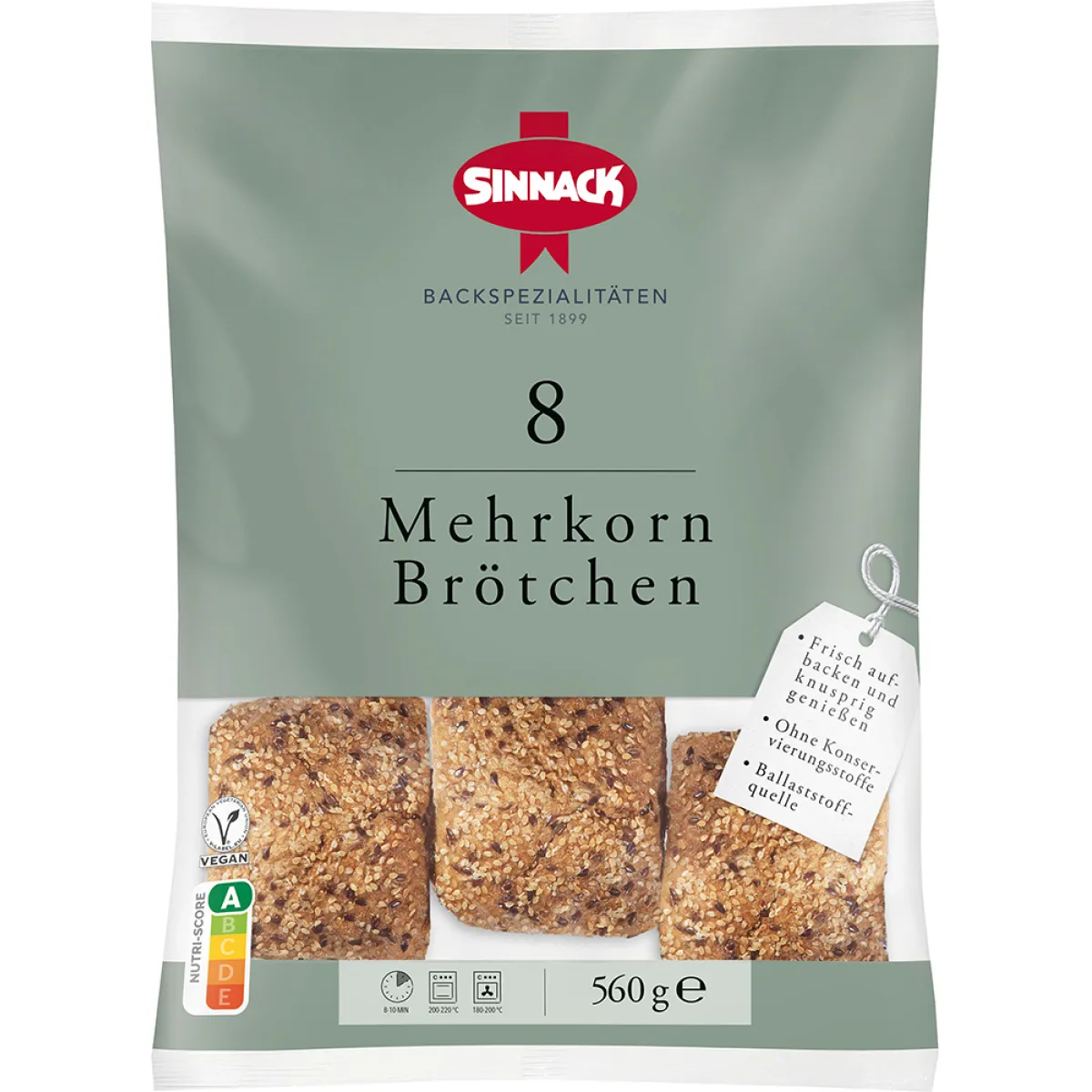 Sinnack 8 Mehrkorn Brötchen 560 g