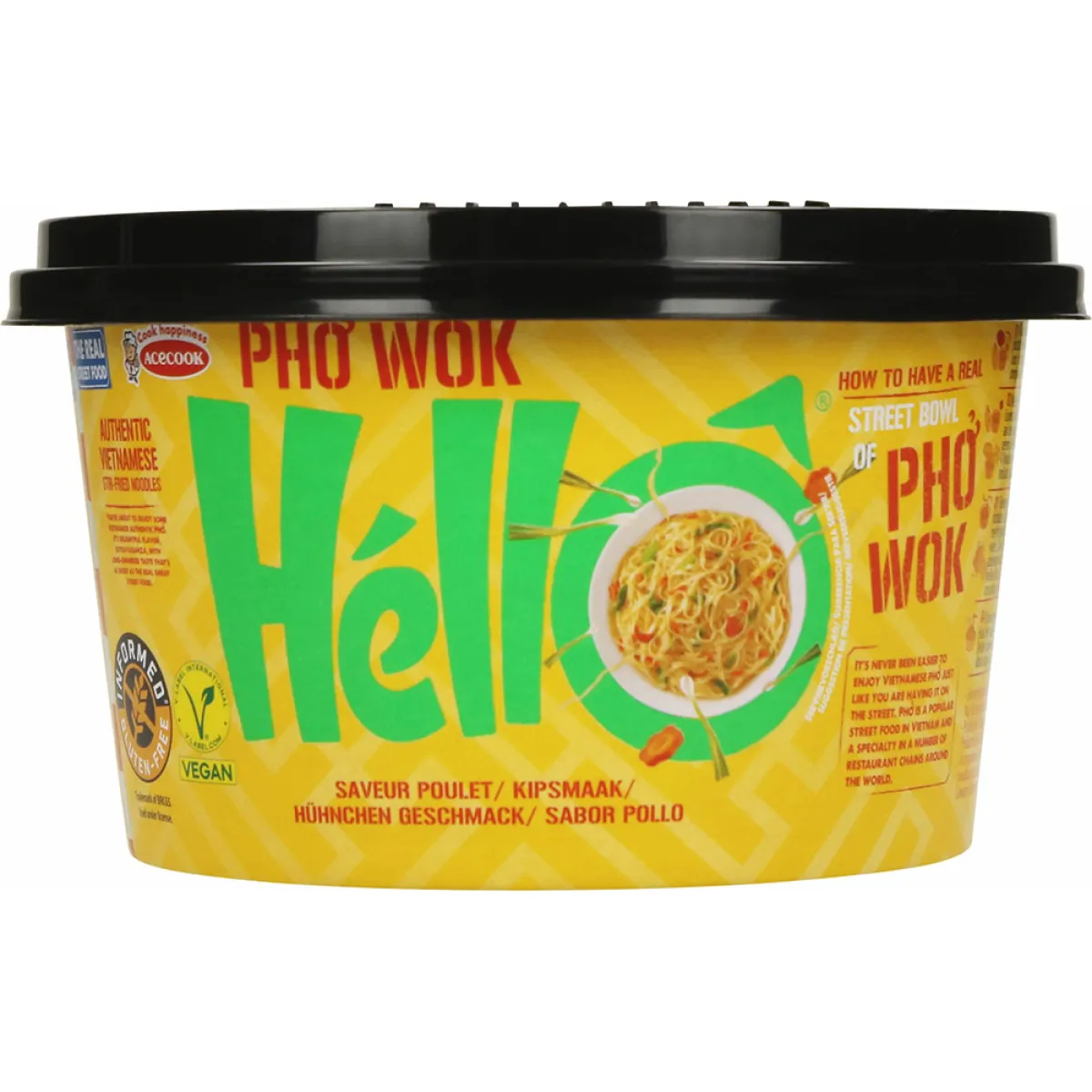 Hello Instant Nudeln Pho Wok Typ Huhn Geschmack 76 g