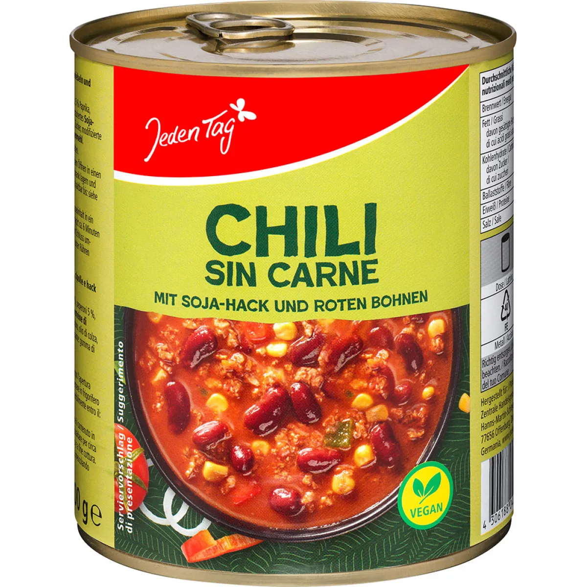 Jeden Tag Chili sin Carne 800 g