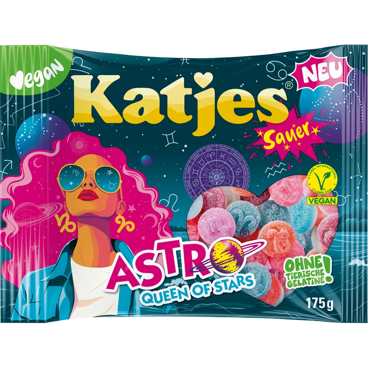 Katjes Astro Queen of Stars Sauer 175 g
