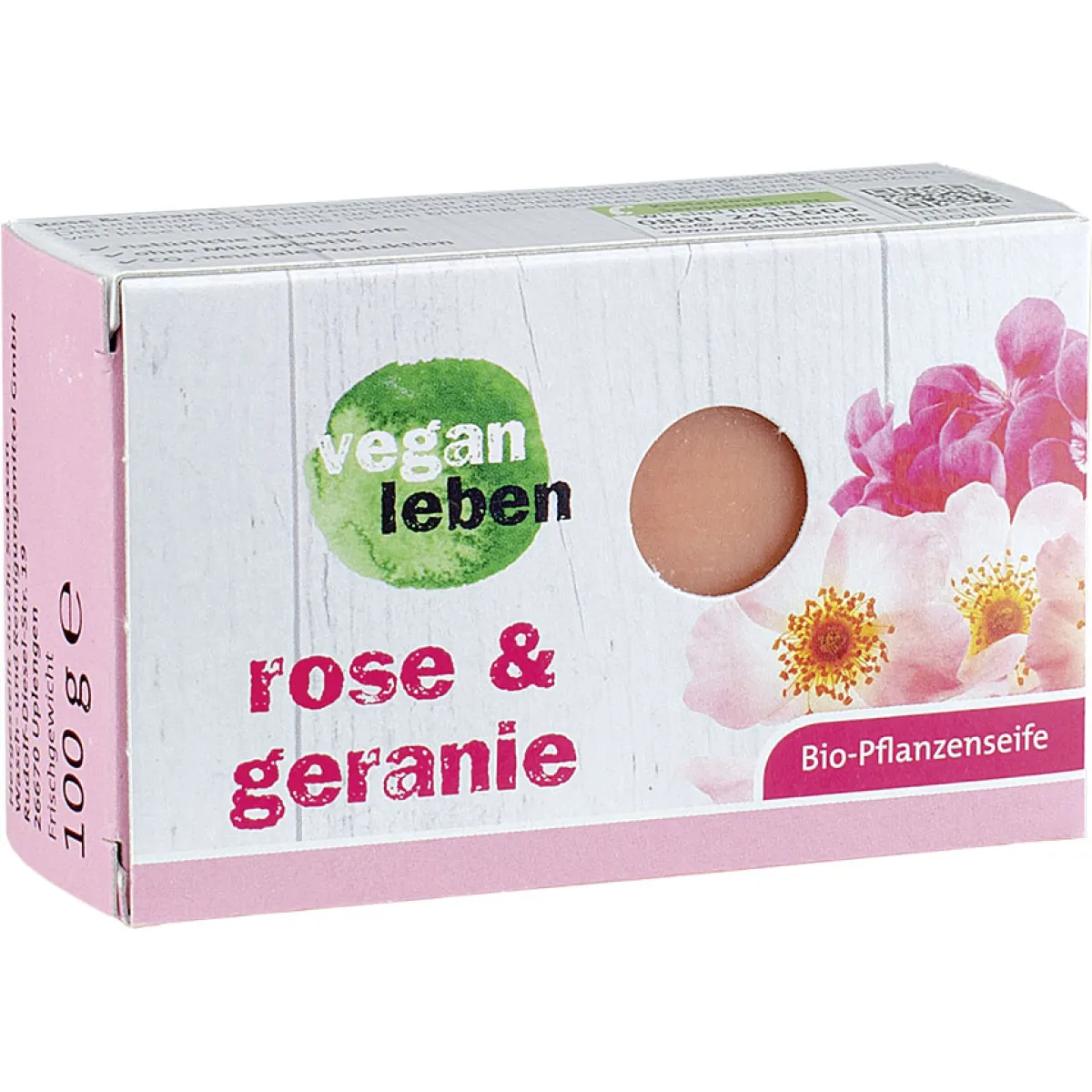 vegan leben Pflanzliche Crèmeseife Rose & Geranie 100 g