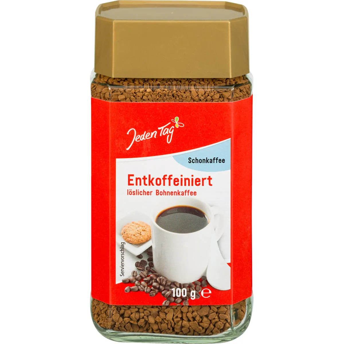 Jeden Tag Entkoffeinierter löslicher Bohnenkaffee 100 g