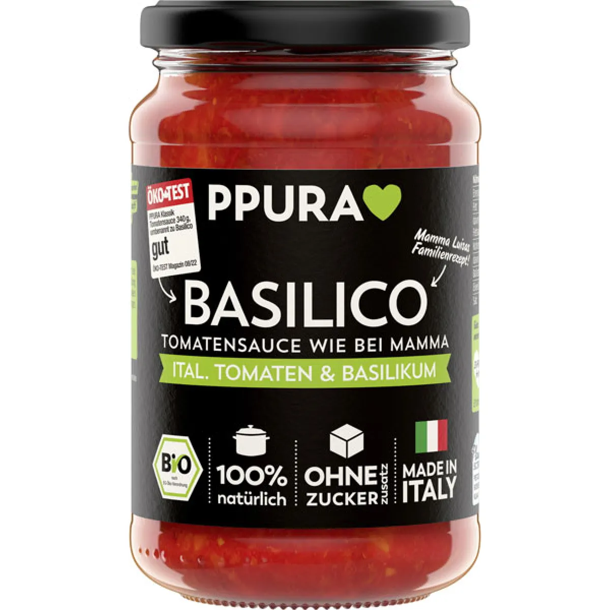 PPURA Tomatensauce Basilico Bio 340 g