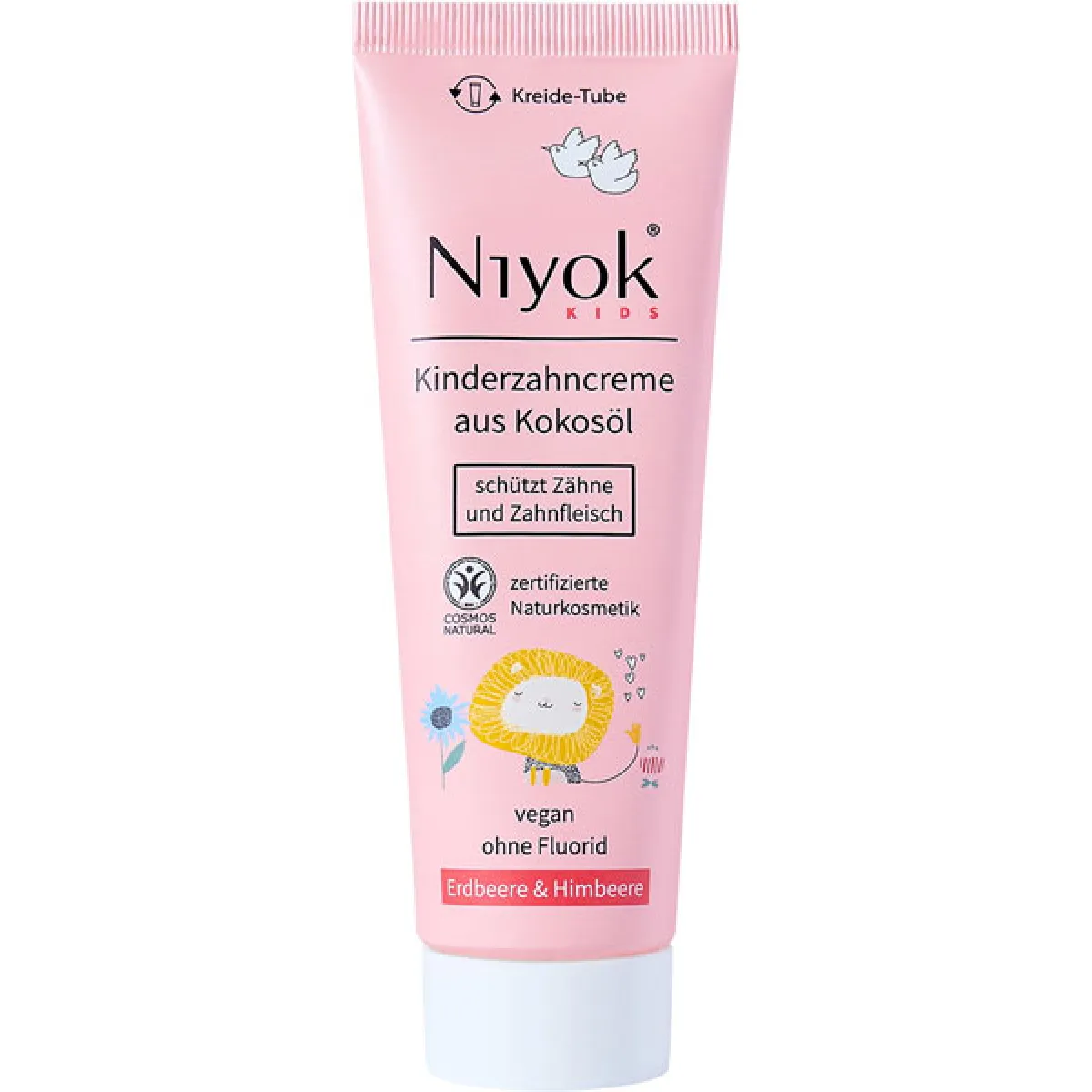 Niyok Kinderzahncreme aus Bio-Kokosöl - Erdbeere-Himbeere 75 ml