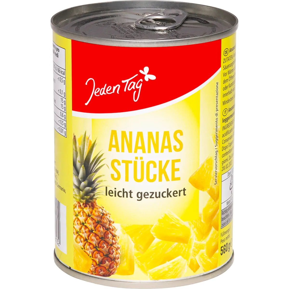 Jeden Tag Ananas Stücke leicht gezuckert 560 g