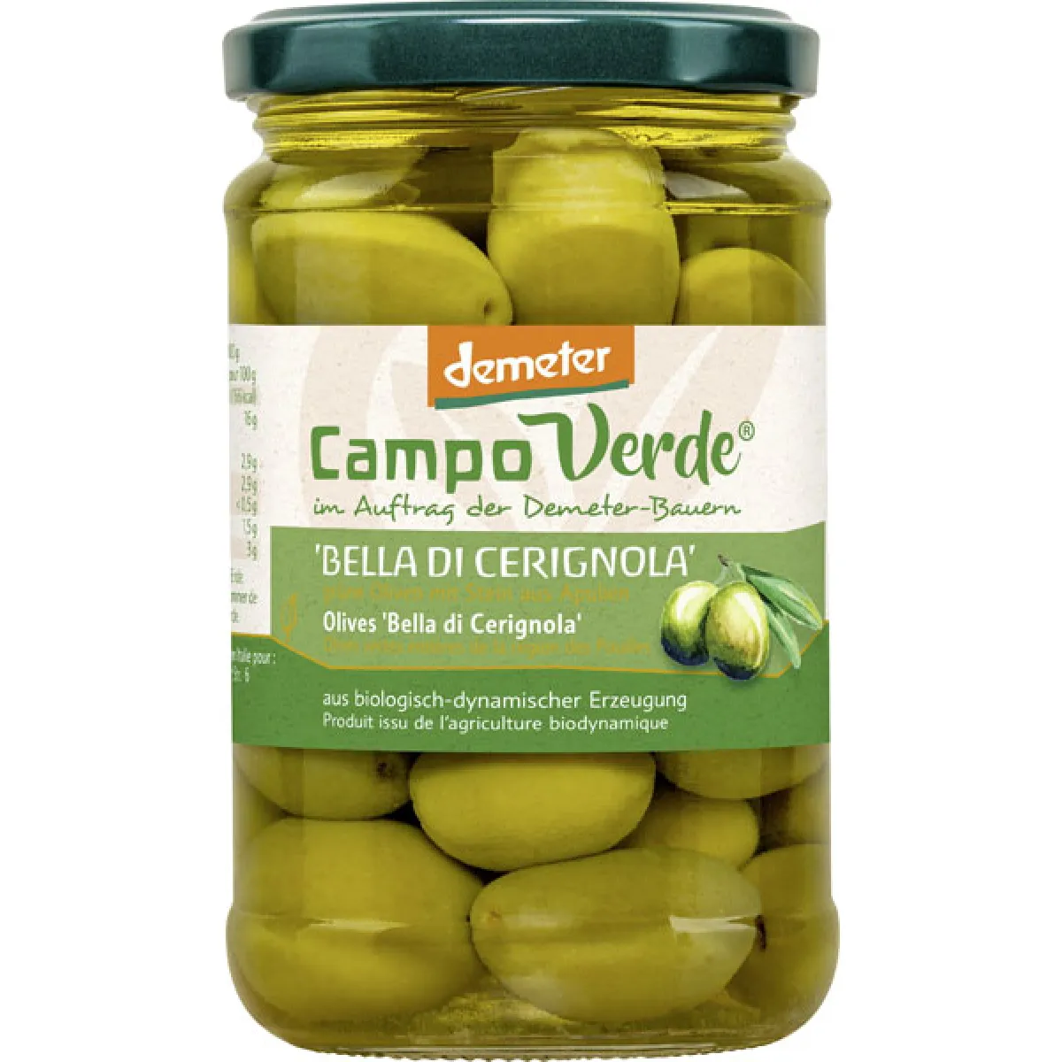 Campo Verde Demeter Oliven Bella Di Cerignola 280 g