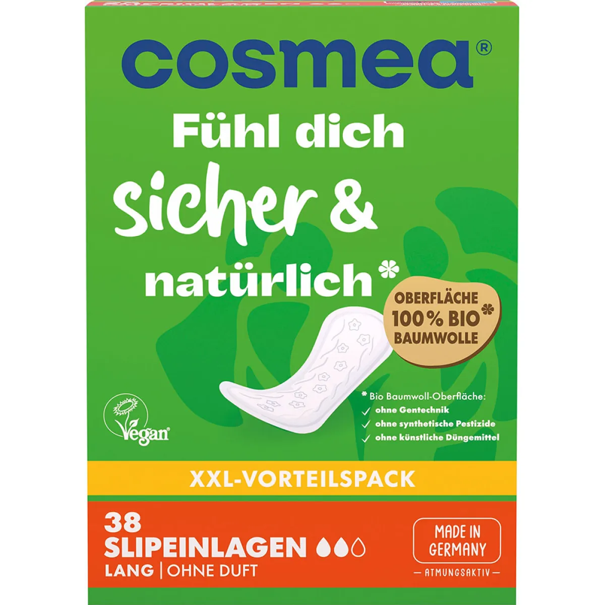 Cosmea Slipeinlagen Bio Comfort Lang ohne Duft 38 Stück