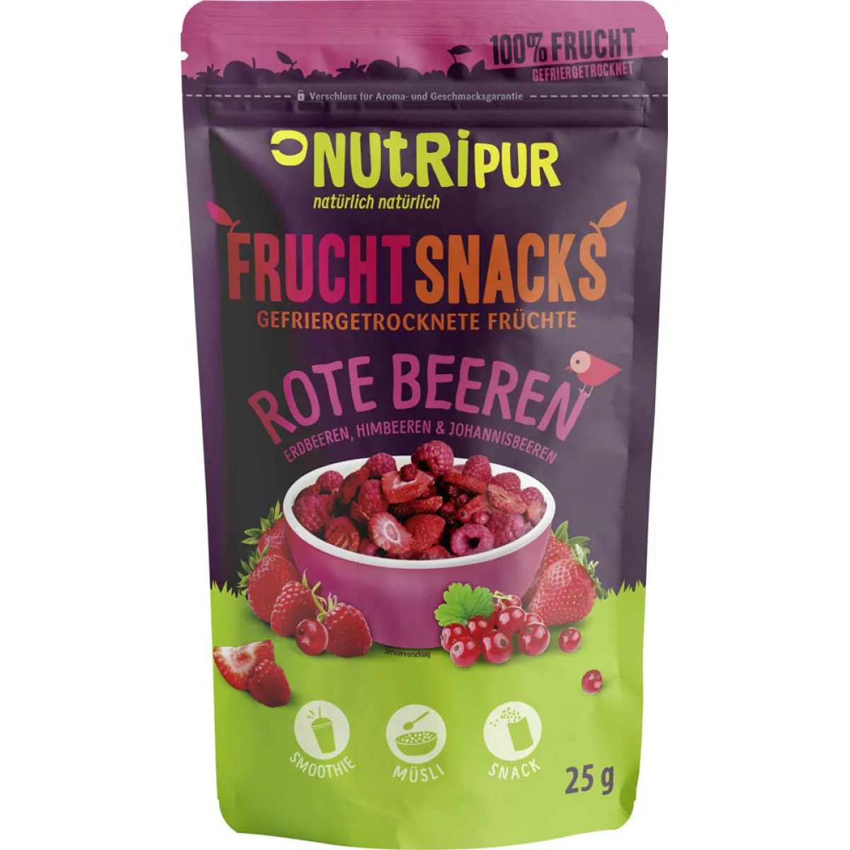 NutriPur Fruchtsnacks Rote Beeren 25 g
