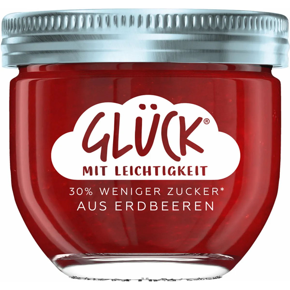 Glück Fruchtaufstrich 30% weniger Zucker Erdbeere 230 g