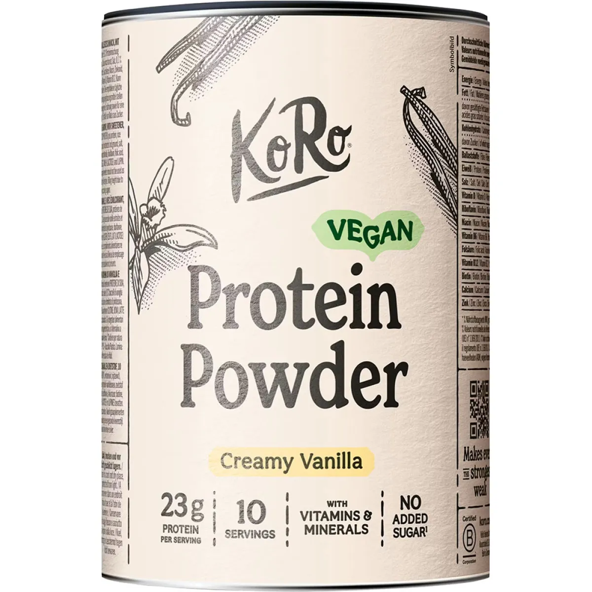 Koro Vegan Protein Powder Creamy Vanilla 300 g