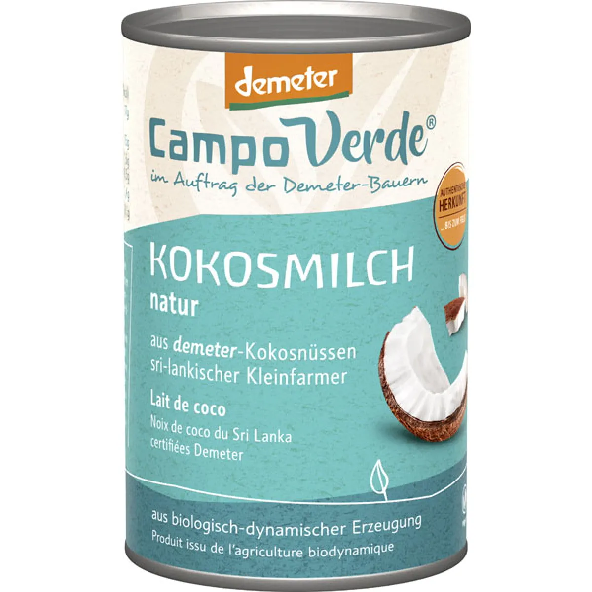 Demeter Campo verde Kokosmilch natur 17% Fett 400 ml
